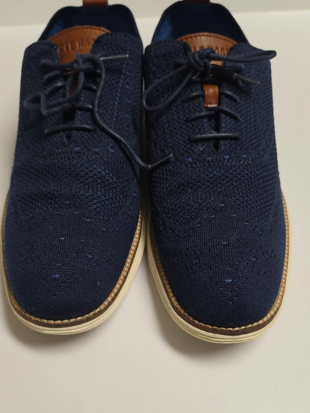 Cole Haan Men's OriginalGrand Stitchlite Wingtip Oxford - Navy Blue - Size 11.5